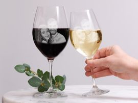 Calice da vino con foto