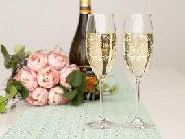 Flute da champagne con incisione