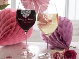 Calice da vino personalizzato con cuore