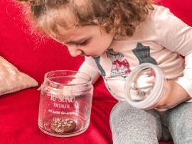 Barattolo di vetro per biscotti con incisione