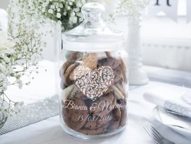 Barattolo di vetro per biscotti con incisione