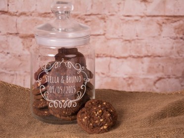 Barattolo o porta biscotti in vetro a forma di zucca usati per 12