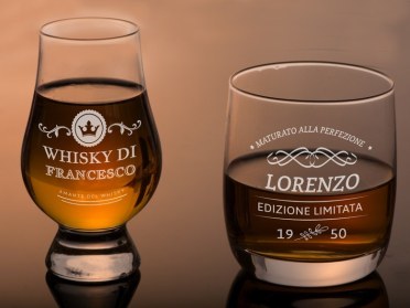 Bicchiere da whisky con incisione
