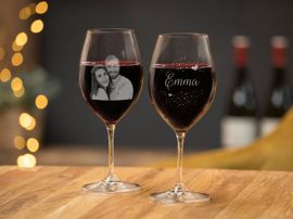 Calice da vino con foto