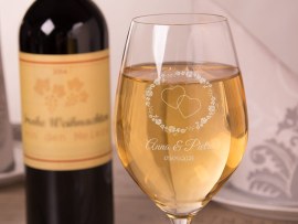 Calice da vino con cuori