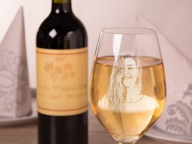 Calice da vino con foto