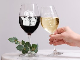 Calice da vino con foto