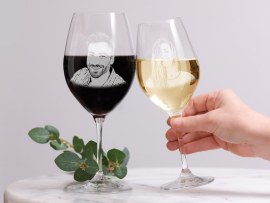 Calice da vino con foto