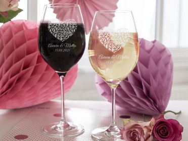 Bicchiere in vetro calice per vino personalizzato con incisione