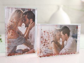 Cornice foto con glitter galleggianti - orizzontale o verticale