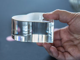 Cuore di vetro con foto