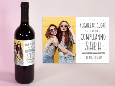 Etichetta per vino  Personalizzata con foto & testo