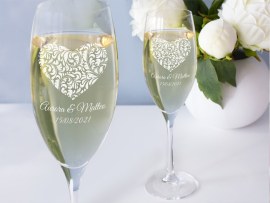 Flute da champagne col cuore