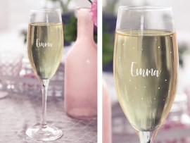 Flute da champagne con nome semplice