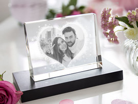 Foto nel cristallo cuore