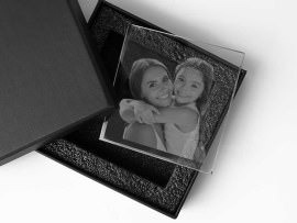 Lastra di vetro con foto confezione regalo