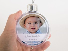 Pallina di natale foto con bambino - Buon Natale mamma