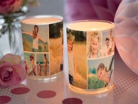Portacandele personalizzato con foto - Matrimonio