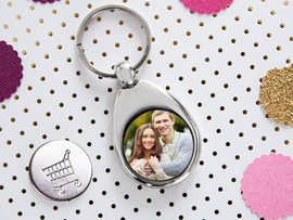 Portachiavi con foto con Gettone per carrello