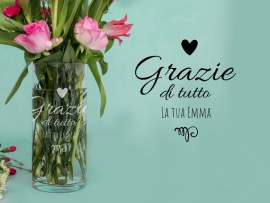 Vaso con design grazie di tutto