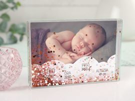 Cornice foto con glitter galleggianti