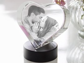 Cuore in vetro con foto